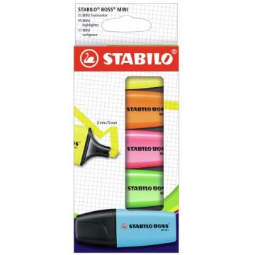 Evidenziatore Stabilo Boss Mini - conf. 5 pz in colori assortiti 07/5-2-01