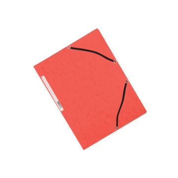 Cartellina a 3 lembi con elastico Q-Connect 24,3x32 cm cartoncino manilla 32x24,3 cm 375 g/m² rosso - KF02165