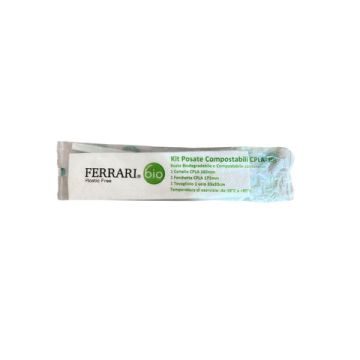 Kit di posate BIS forchetta+coltello+tovagliolo Ferrari Bio conf. 1000 pz in CPLA - FBIO01