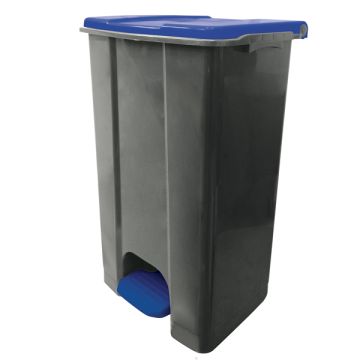 MEDIALINTERNATIONAL Contenitore mobile Ecoconti - a pedale - 80 L - plastica riciclata - grigio/blu - Medial International