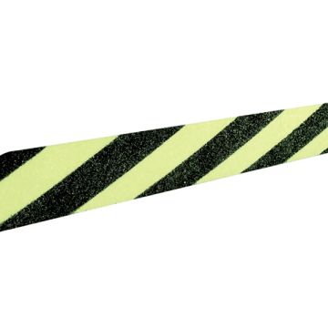 Striscia fotoluminescente antiscivolo - 5 x 8 cm - giallo/nero - Cartelli Segnalatori