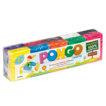 Astuccio da 10 panetti di plastilina vegetale 500 g Pongo colori assortiti F605000