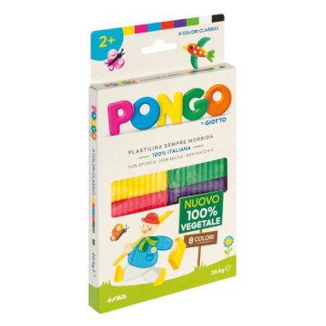 Astuccio da 8 panetti di plastilina vegetale 264 g Pongo colori assortiti classici - F603000