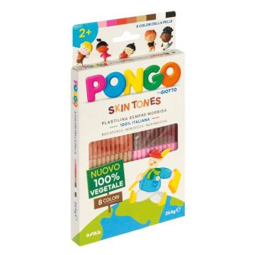 Astuccio da 8 panetti di plastilina vegetale 264 g Pongo colori assortiti pelle - F603100