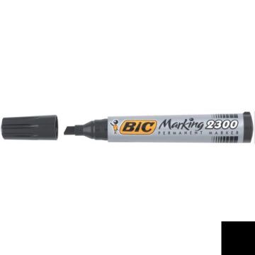 SCATOLA 12 MARCATORI 2300 NERO P.SCALPELLO PERMANENTE BIC