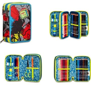 Astuccio scuola 3 zip SJ Glitzled Boy