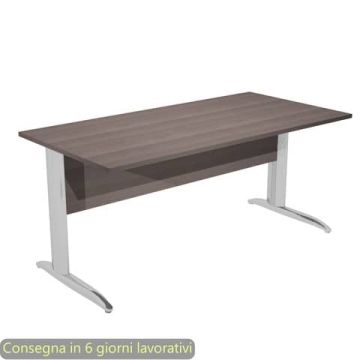 Scrivania fianchi metallo effetto cromato a L Presto 160x80xH.72 cm Artexport frassino toscano - 003K2/F/AR
