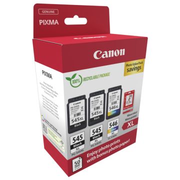 Canon Cartuccia Ink PG-545XLx2/CL-546XL+Conf. Fogli