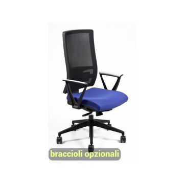 Sedia operativa girevole Unisit Nereide NDAE schienale in rete - rivestimento ignifugo blu - NDAE/IB