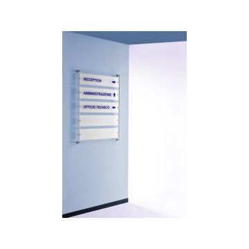 Targa a parete 60x15 cm TECNOSTYL in alluminio silver/trasparente TP002BS