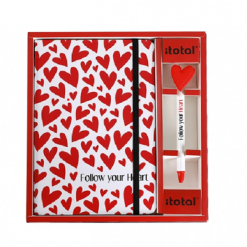 Set notebook A5+ penna cancellabile  - Linea Follow your heart - ITOTAL