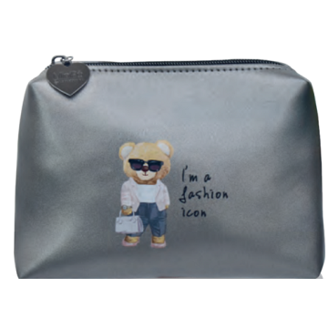 Trousse Benny Bear Minipa' COLORE SILVER. cm 17x 13x 3 cm