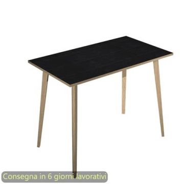 Tavolo alto Woody 120x80xH.105 cm con gambe rovere Artexport piano nero 6404-DKC-8C-AQ