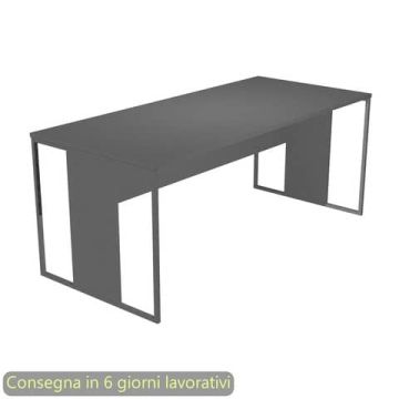 Scrivania piano antracite 180x80x74,4 cm gamba a pannello con anello in metallo antracite Blade Artexport - 415-T-AF