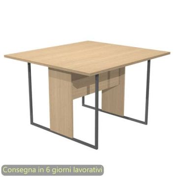 Tavolo riunioni 120x110xH.74,4 cm struttura metallo antracite Blade Artexport piano rovere - 424-C-AF