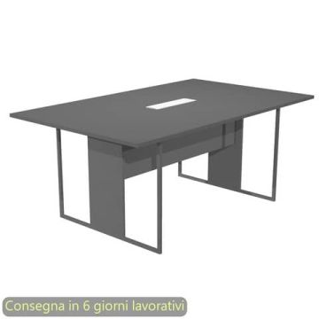 Tavolo riunioni con top access bianco 180x110xH.74,4 cm strut. met. antracite Blade Artexport piano antracite - 425-TOP-T-AF-EA