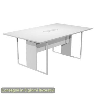 Tavolo riunioni con top access bianco 180x110xH.74,4 cm strut. metallo bianco Blade Artexport piano bianco - 425-TOP-3-AN-EA
