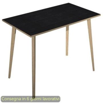 Tavolo alto Woody 140x80xH.105 cm con gambe rovere Artexport piano nero 6402-DKC-8C-AQ