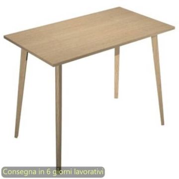 Tavolo alto Woody 140x80xH.105 cm con gambe rovere Artexport piano rovere 6402-DKC-C-AQ