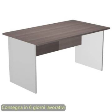 Scrivania frassino toscano 120x80xH72 cm gamba a pannello grigia linea Presto Artexport - 004PAN/F5