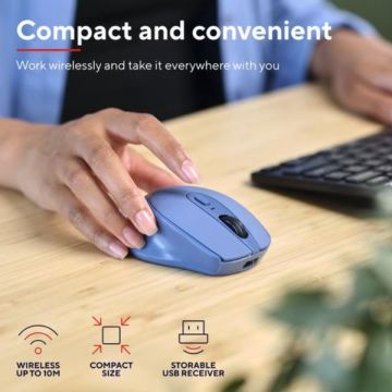 Mouse wireless ricaricabile Trust Zaya blu 25039