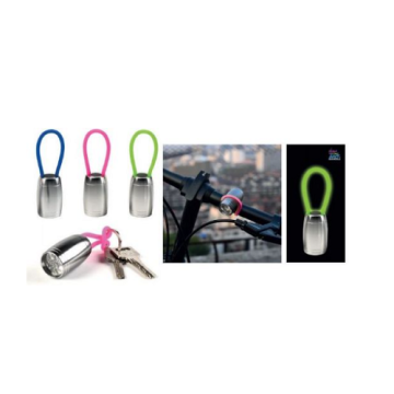 I-TOTAL- Mini torcia Led portachiave con cordoncino fluorescente