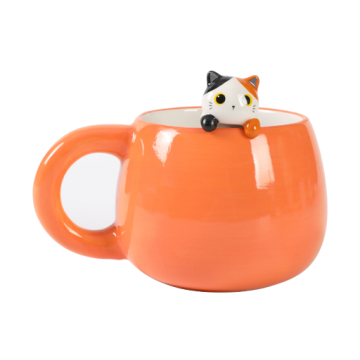Tazza in ceramica con charm ORANGE CAT.  I TOTAL