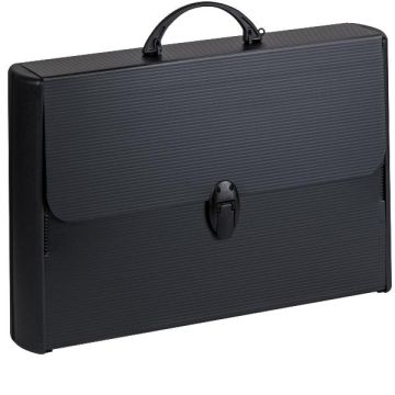 Valigetta in polionda Favorit Black con bordi rinforzati 28x38x8,1 cm - colore nero - 400173501