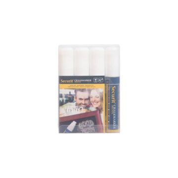 Pennarello singolo a gesso liquido Securit a punta grande 7-15 mm bianco SMA720-WT