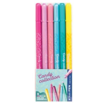Penne a punta sintetica Tratto Pen Candy conf. 6 pz in astuccio appendibile F807806