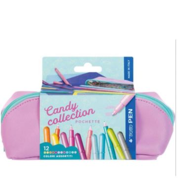 Pochette M penne Tratto Pen Candy collection - conf. 12 pz - punta sintetica - F813500