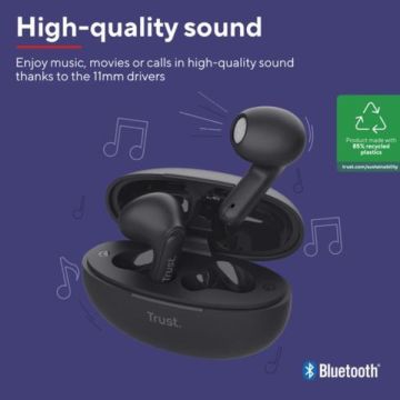 Auricolari ENC bluethooth Trust Yavi nero 25298