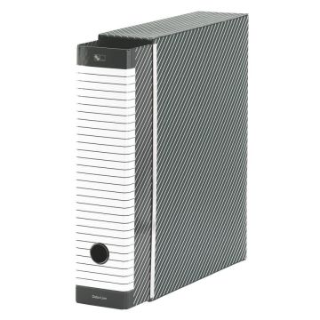 Registratore con custodia Esselte G13 Delsoline commerciale 29,5x32 cm - dorso 8 cm grigio - 390713060