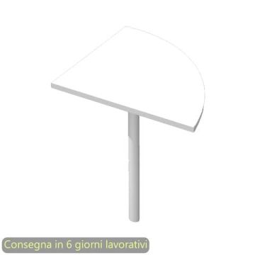 Raccordo angolare 90° con gamba grigio alluminio per scrivanie Artexport Presto 80x80xH.69,5 cm bianco - 313-11_3