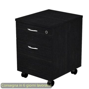 Cassettiera con ruote Artexport Presto 1 cassetto + 1 classificatore - 41,8x52x59,5 cm nero venato frassino - 60022/8