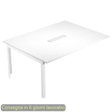 Allungo laterale per tavolo riunioni Bridge 160x120xH.72,5 cm gambe met. bianche Artexport piano bianco - SOL-TR-S/3-AM