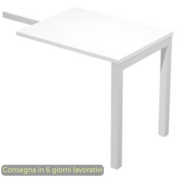 Allungo reversibile dx/sx per scrivanie 80x60xH.72,5 cm gambe met. bianche Bridge Artexport piano bianco - SOL/ALL/3-AM
