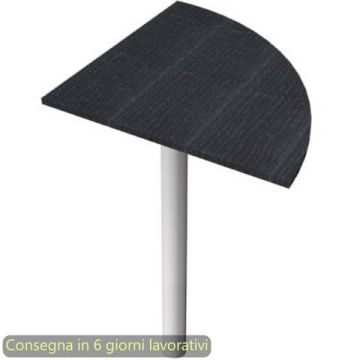 Raccordo a 90° con supporto metallico cromato per scrivanie Presto 80x80 cm Artexport nero venato frassino - 313-11C_8