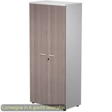 Mobile alto con serratura Presto 80x44xH.180 cm - struttura grigia Artexport ante frassino toscano - 538-39-75M/F
