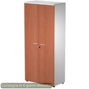 Mobile alto con serratura Presto 80x44xH.180 cm - struttura grigia Artexport ante ciliegio arabis - 538-39-75M/H