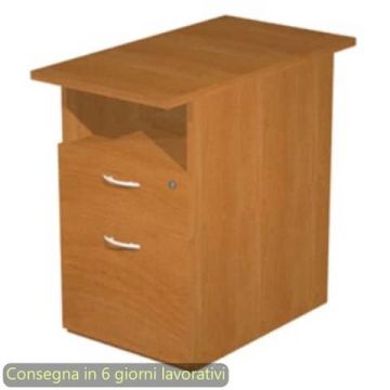 Cassettiera alta 1 vano a giorno + 1 cassetto + 1 file 43x80xH.72 cm smontata Presto Artexport noce chiaro - 60023/4