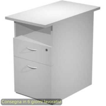 Cassettiera alta 1 vano a giorno + 1 cassetto + 1 file 43x80xH.72 cm smontata Presto Artexport grigio - 60023/9