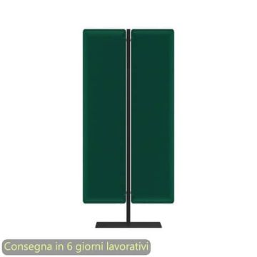 Piantana mobile in metallo nero con 2 pannelli fonoassorbenti verde bosco Woody Artexport 83,8xH.160 cm - BSJ14-IU+BSAM-AQ