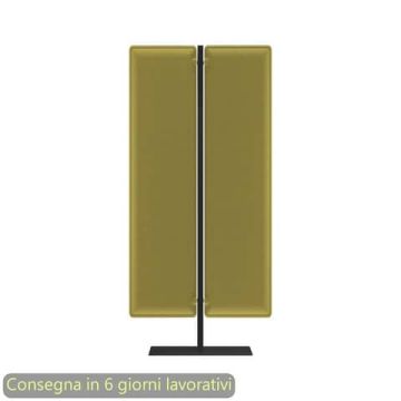 Piantana mobile in metallo nero con 2 pannelli fonoassorbenti verde acido Woody Artexport 83,8xH.160 cm - BSJ14-IV+BSAM-AQ