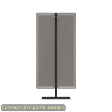 Piantana mobile in metallo nero con 2 pannelli fonoassorbenti grigi Woody Artexport 83,8xH.180 cm BSJ16-IA+BSAM-AQ