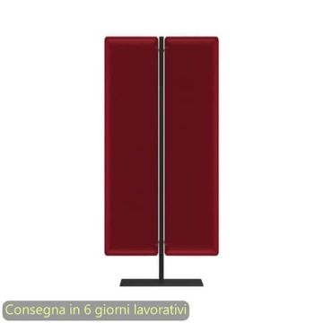Piantana mobile in metallo nero con 2 pannelli fonoassorbenti rossi Woody Artexport 83,8xH.180 cm BSJ16-IC+BSAM-AQ