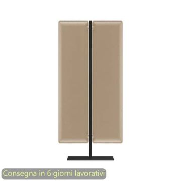 Piantana mobile in metallo nero con 2 pannelli fonoassorbenti avorio Woody Artexport 83,8xH.180 cm BSJ16-IB+BSAM-AQ