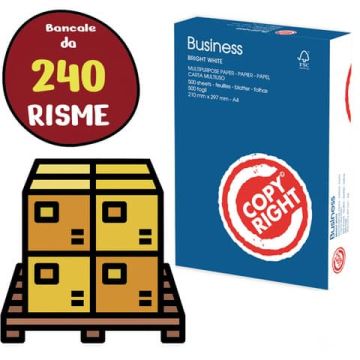 Bancale di carta per stampanti Copy Right Business A4 in risma da 500 ff (240 risme)