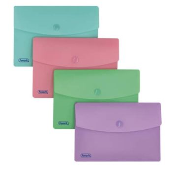 Buste con bottone A6 Favorit Pastel colori assortiti in conf. da 5 400151717