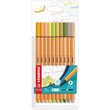 Fineliner Stabilo Point 88® 0,4 mm conf. 10 colori caldi assortiti 8810-22